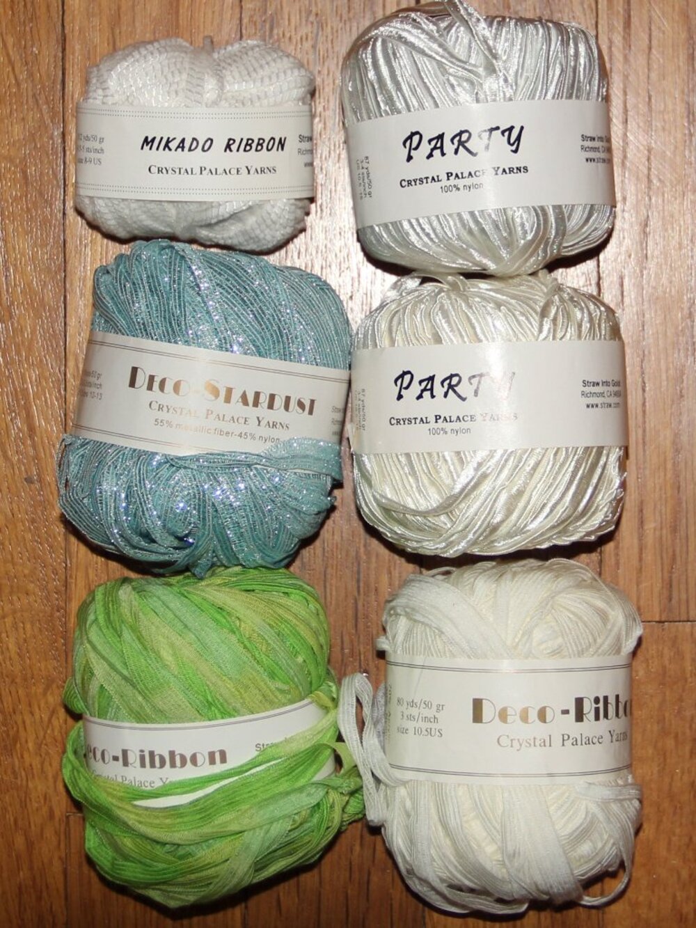 Lot of Crystal Palace Yarns Party Deco-Ribbon Deco-Stardust Mikado